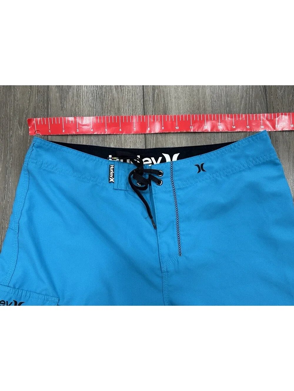 Hurley Board Shorts Mens Blue Pocket Tie Swim Bottom Men’s Size 32